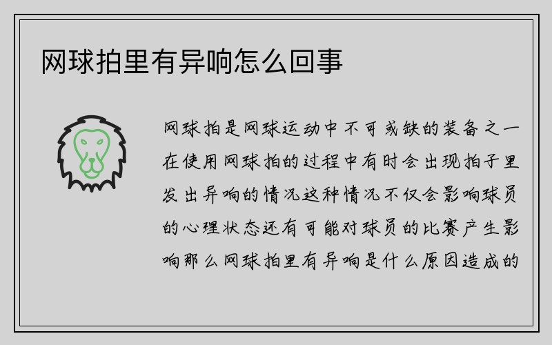 网球拍里有异响怎么回事